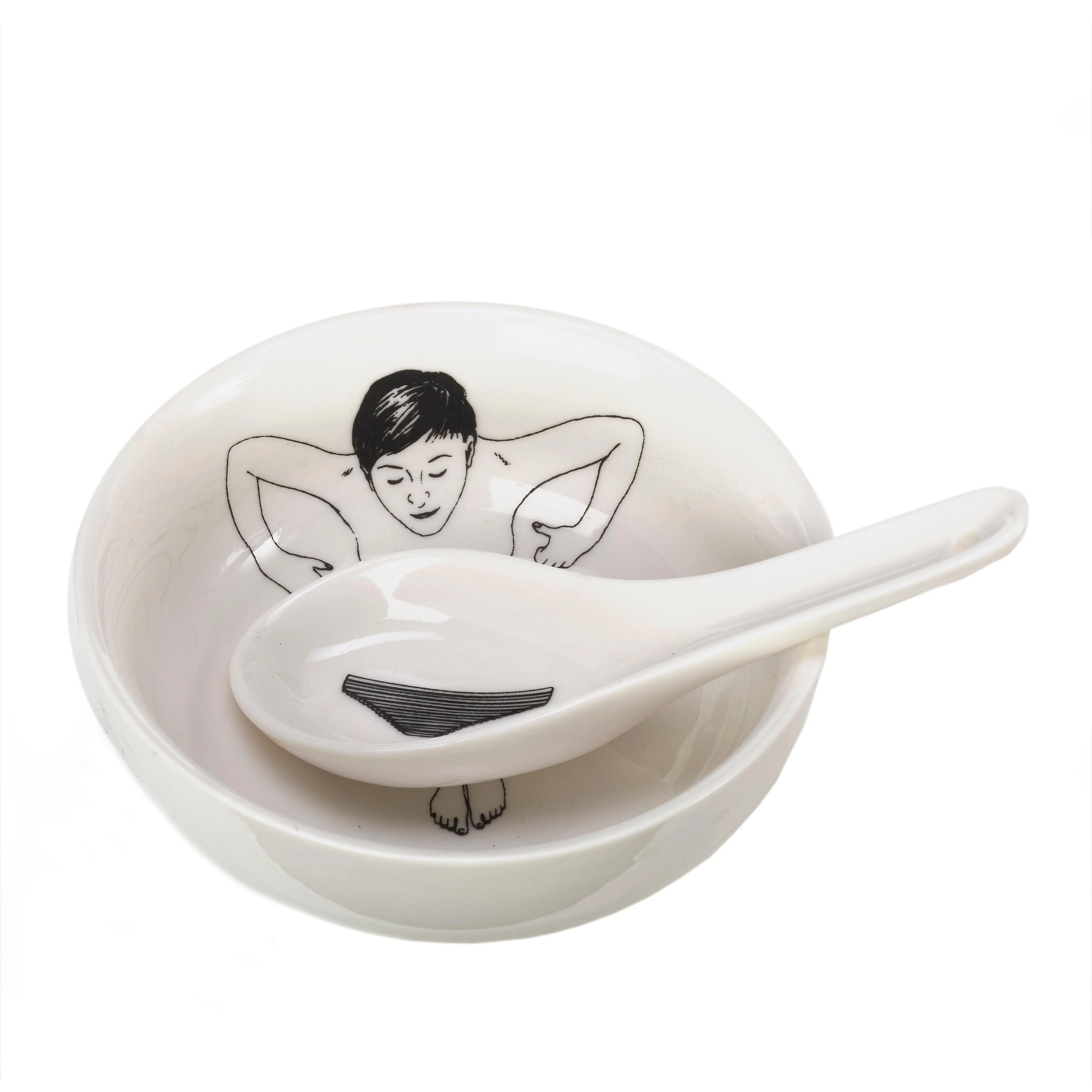 Zestaw misek UNDRESSED biała porcelana - Image 4